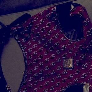 Red and black Dooney Bourke purse.